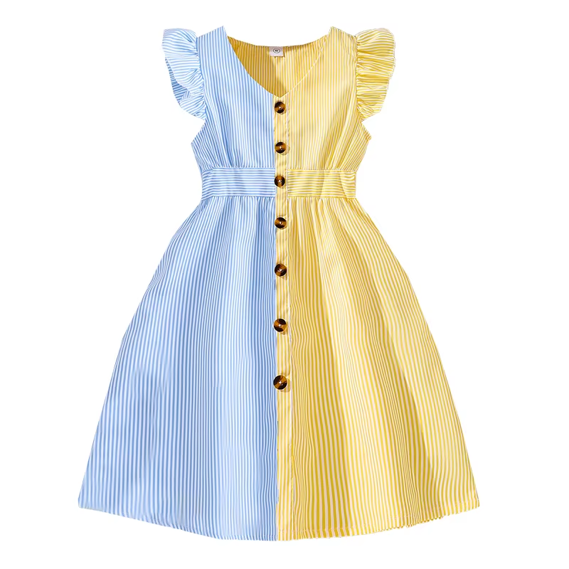 Love & Bump | Girls Summer Striped Ruffle Dress
