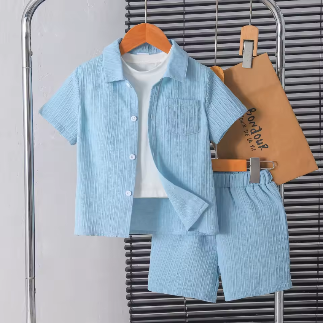 Love & Bump | Boys Summer Blue Pocket Shorts Set