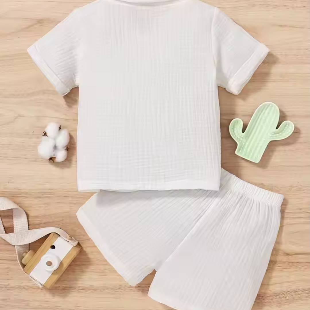Love & Bump | Kids White Summer Shorts Set