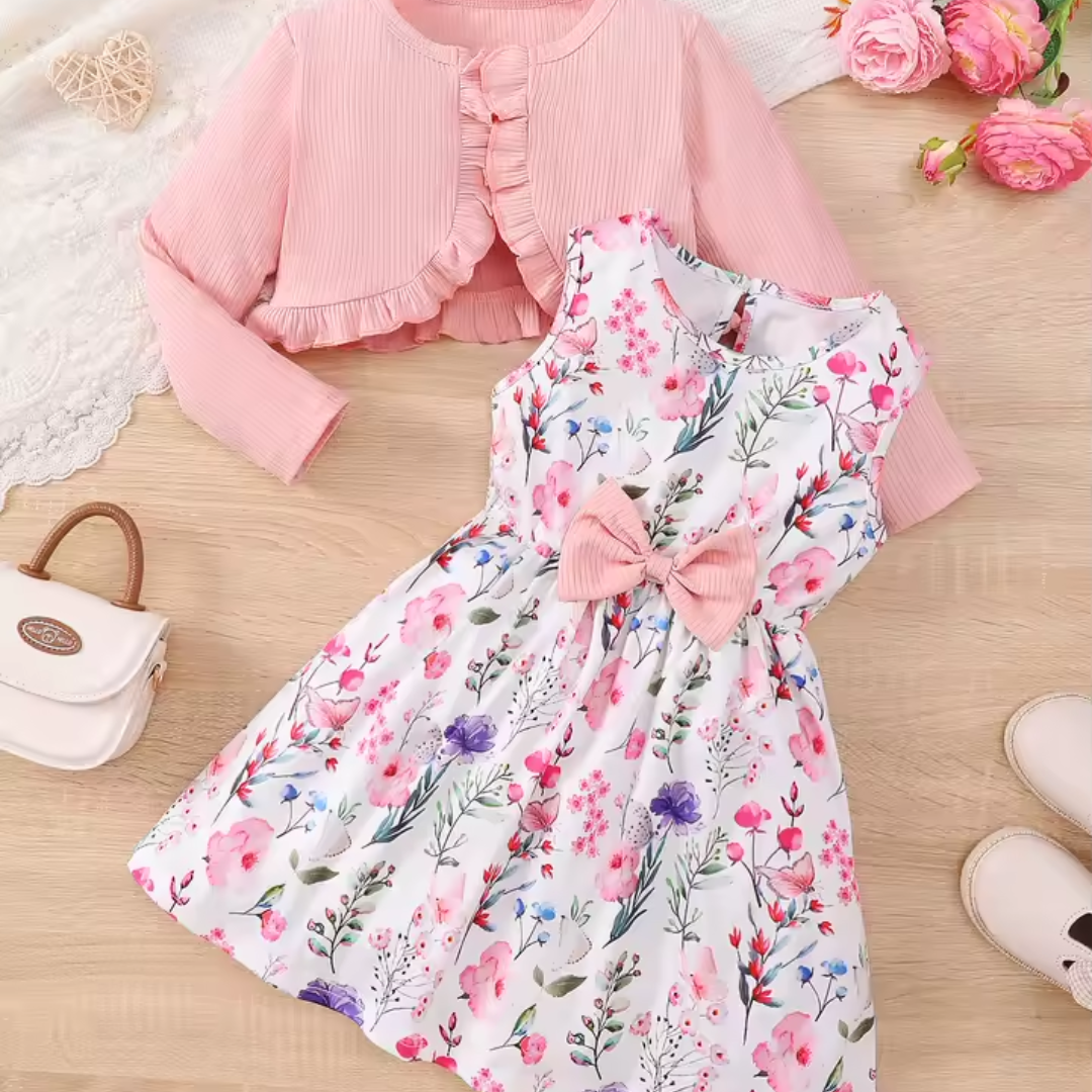 Love & Bump | Girls Floral Dress & Coat Set