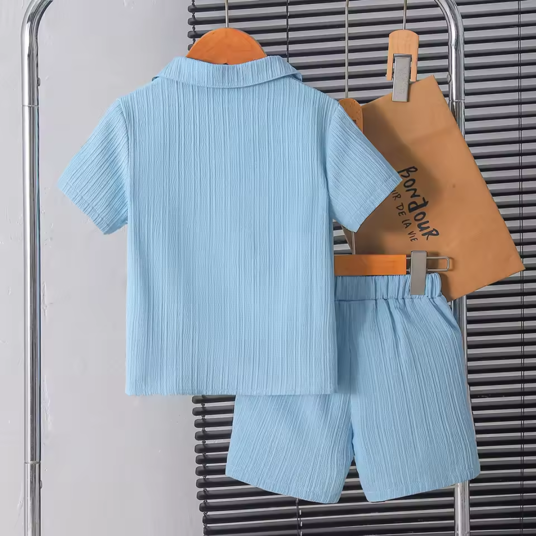 Love & Bump | Boys Summer Blue Pocket Shorts Set