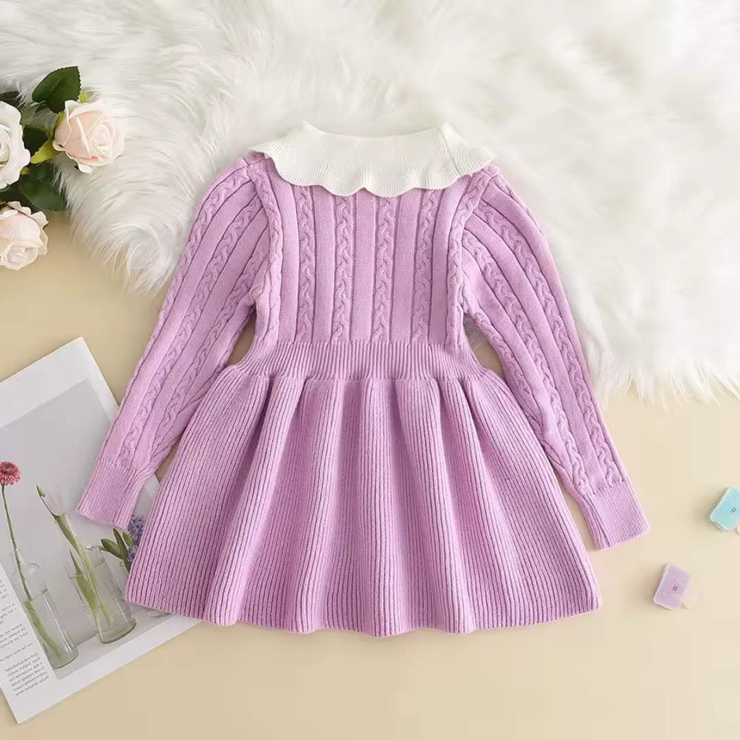 Love & Bump | Girls Winter Knitted Ruffle Dress