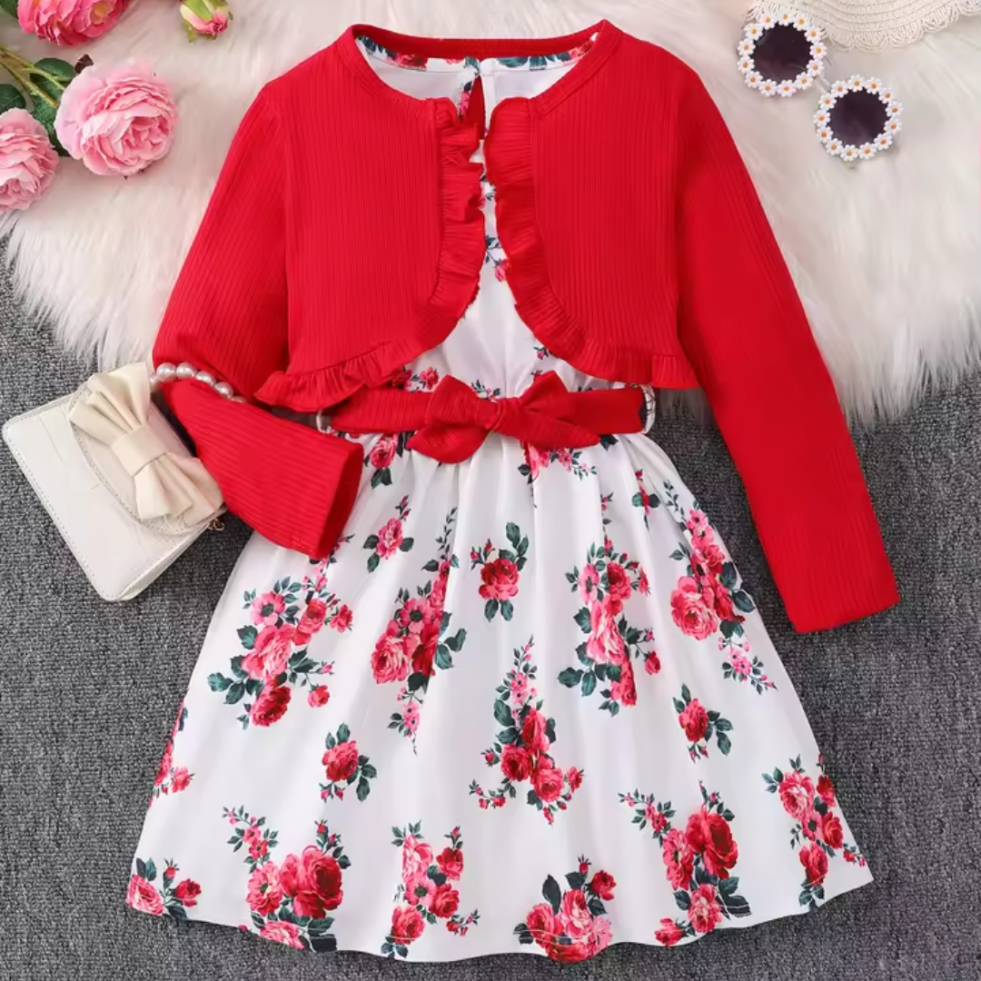 Love & Bump | Girls Floral Dress & Coat Set