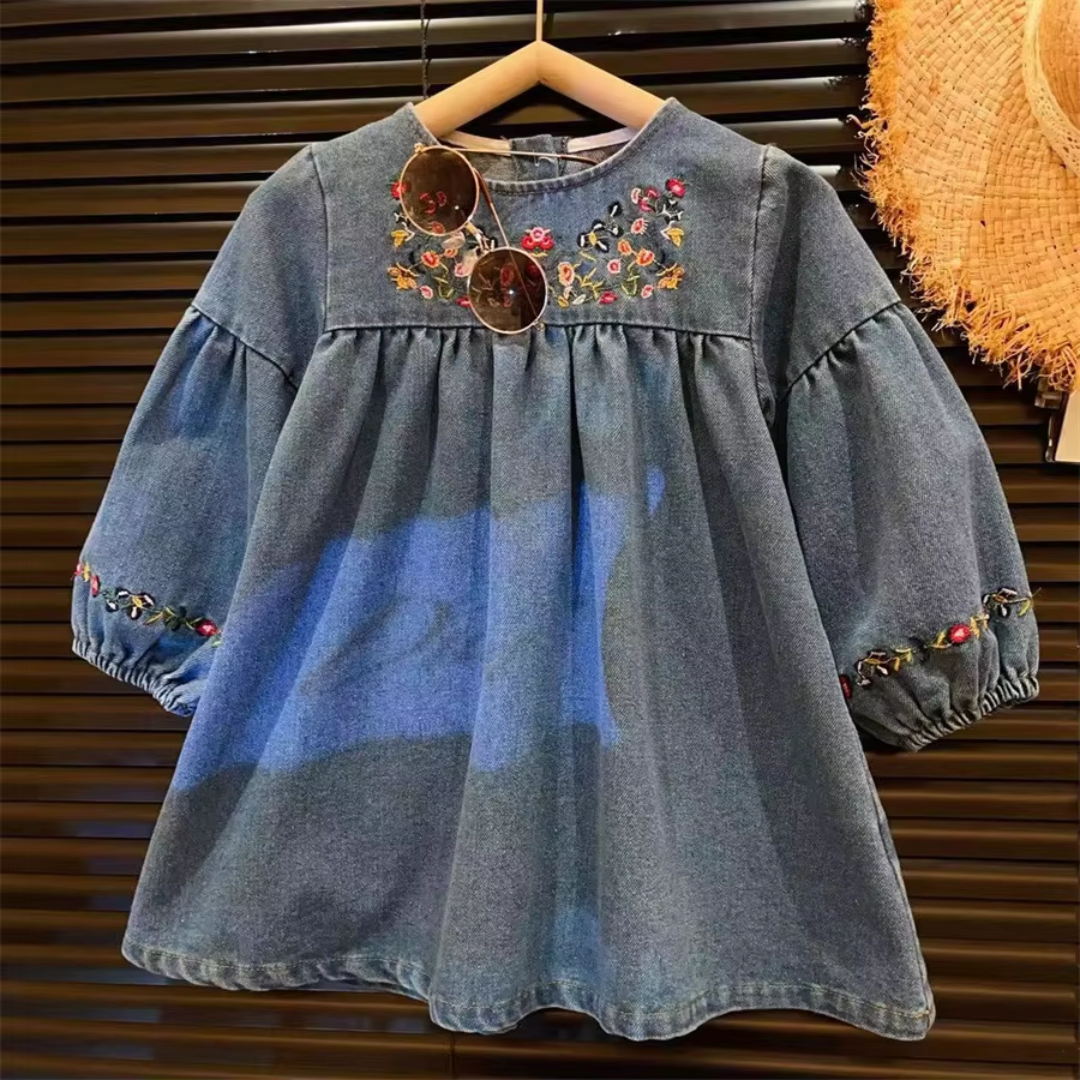 Love & Bump | Girls Autumn Denim Princess Dress