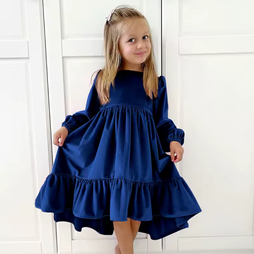 Love & Bump | Girls Velvet Ruffle Party Dress