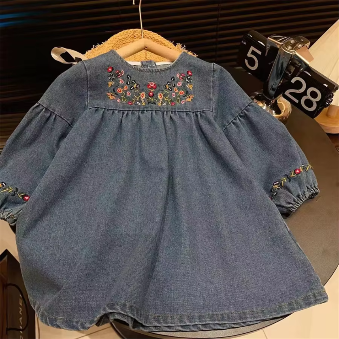 Love & Bump | Girls Autumn Denim Princess Dress