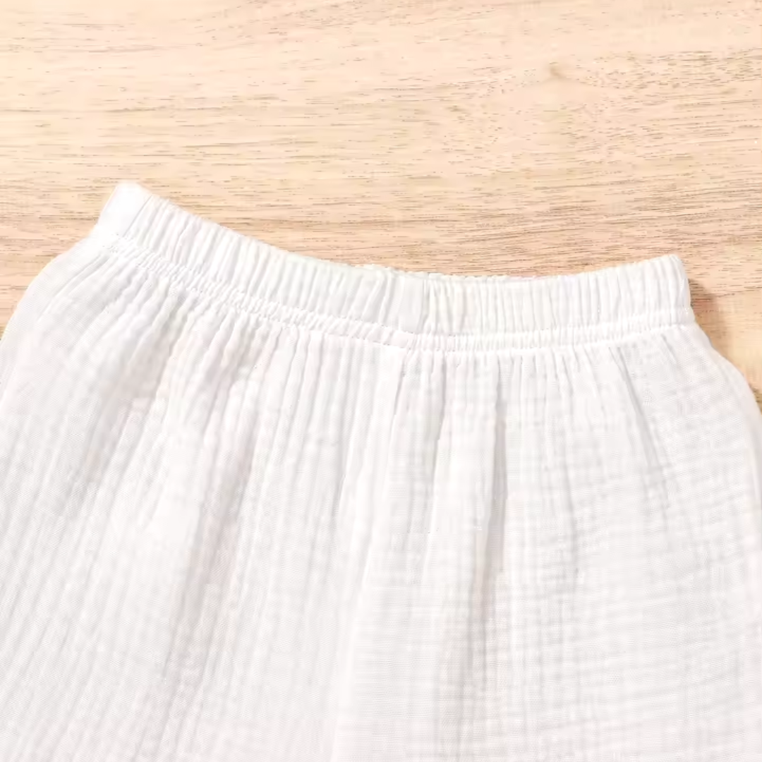 Love & Bump | Kids White Summer Shorts Set