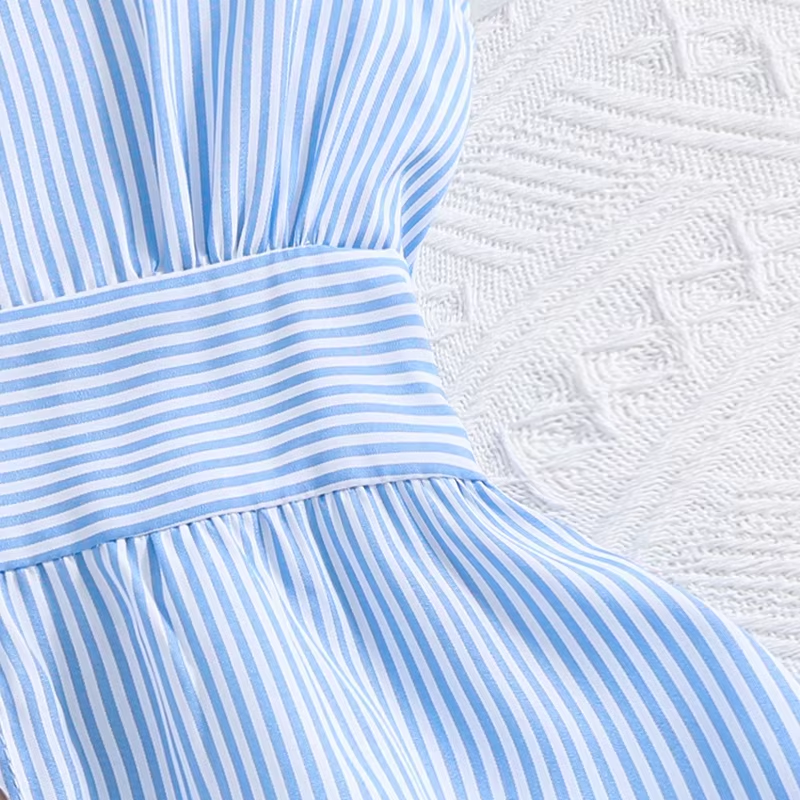 Girls Summer Striped Ruffle Dress