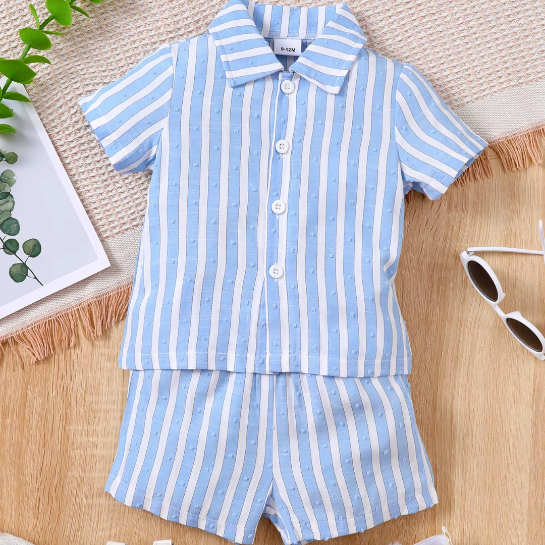 Love & Bump | Baby Boy Striped Shirt Set