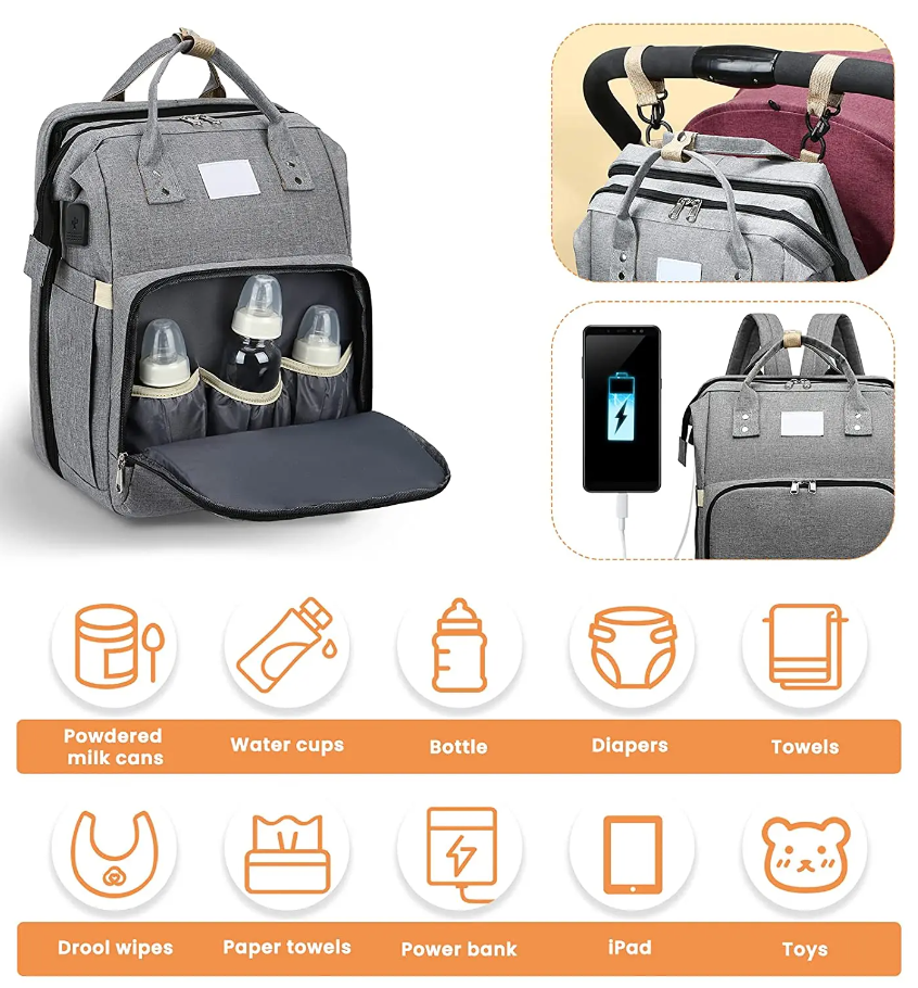 Women’s Organised Diaper Backpack | Multi-Pocket Travel Bag